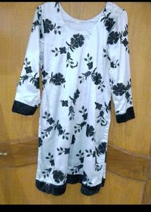 Floral Print Kurti sequence  grey black kurta
