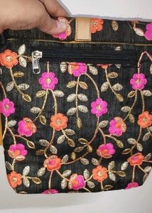 Floral Embroidered Crossbody Bag