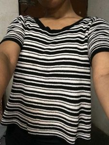Striped Knit Crop Top