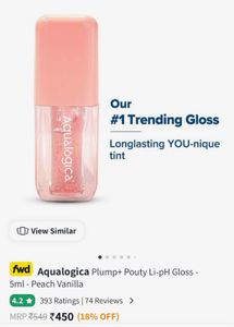 Aqualogica Plump+ Pouty Li-pH Gloss - Peach V