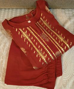 GOTA-PATTI CHANDERI COTTON KURTA SET