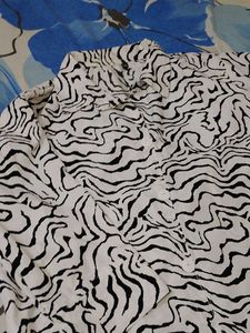 Zebra Print Button-Down Shirt