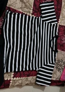 Striped Black & White Tee