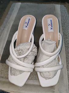 White Strappy Heeled Sandals