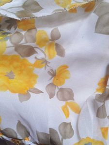Yellow White Sleeves Floral Top