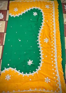 Elegant Green & Yellow Dupatta