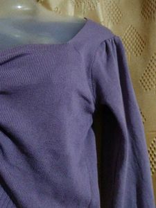 Lavender long sleeve crop top
