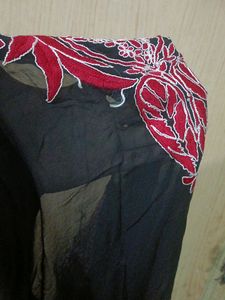 Black High Low Sheer Kurta