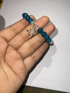 Blue Beaded Star Charm Bracelet