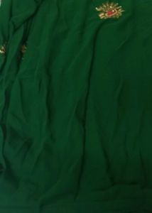 Green Embroidered Saree Fabric