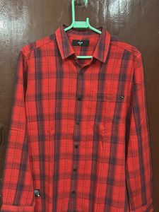 Red Plaid Casual Shirt