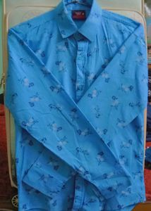 Floral Print Shirt - Light Blue