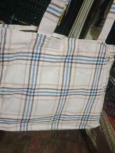 Color Block Canvas Tote Bag