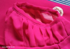 Gorgeous Pink Embroidered Saree with Blouse