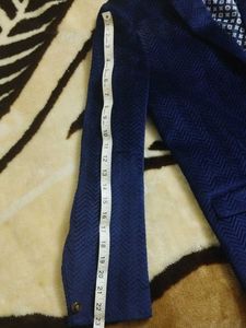Elegant Blue Velvet Coat
