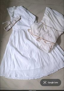 Elegant White Embroidered Sharara Suit