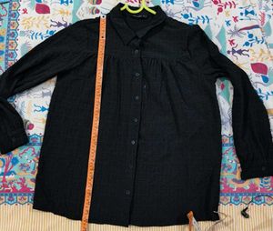 Black Button-Down Top