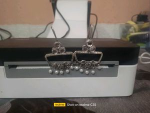 New Silver Tone Elephant Drop Earrings