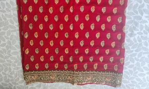 Beautiful Red Georgette Saree