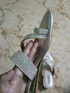 Rose Gold Sparkly Comfort Sandals