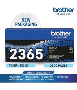 Black Ink Toner Cartridge Brother TN-2365