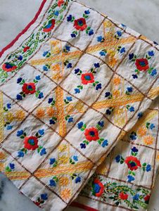 Embroidered Floral Textile Fulkari