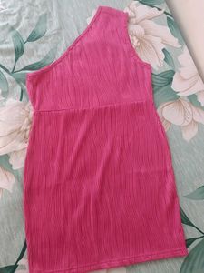 Pink One-Shoulder Mini Dress