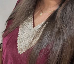 Maroon Velvet Kurta