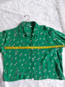 Green Floral Print Blouse