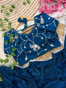 Silk saree with stiched blouse