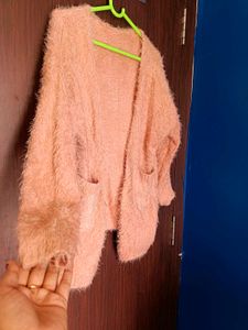 Peach Fuzzy Cardigan