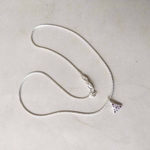 pure Silver Mix Snack Chain+Pandent Set