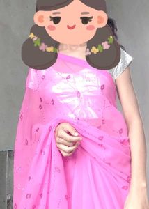 Pink Embellished Saree