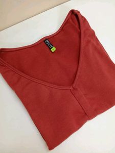 Tokyo Talkies Rust Coloed Top For Women