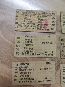 Vintage Indian Railway Train Tickets