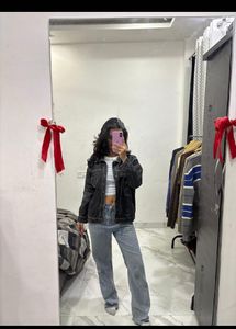 Unisex Black Charcoal Denim Jacket