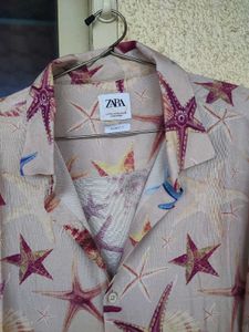 Zara Starfish Print Oversized Shirt