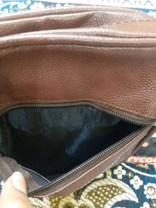 Tycoon Brown Leather Crossbody Bag