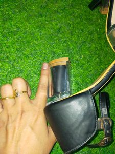 Stylish Black Transparent Girls Heels Uk 4.5 Diwal