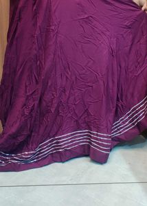 Elegant Purple Skirt with White Stripes