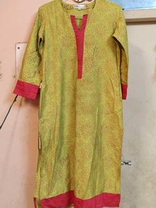 Westside Green & Pink Printed Kurta