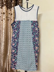 Floral & Geometric Print Sleeveless Dress