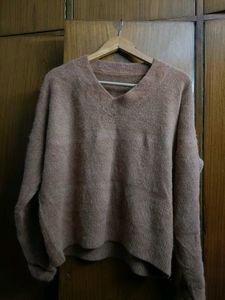 Beige Fuzzy Freesize Sweater
