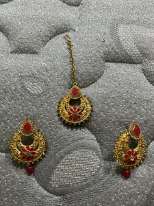 Combo Of 1 Pair Earring+ Earring Set W/ Mangtika