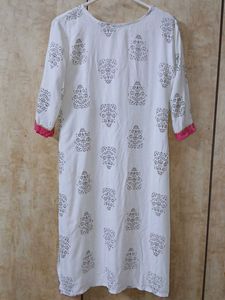 White Printed Kurti