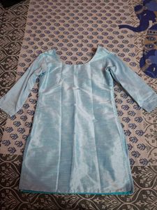 Elegant Blue Kurta With Patiyala