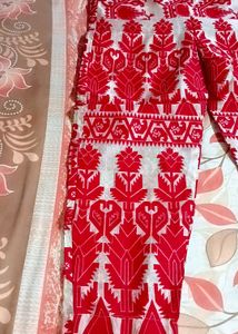 Silk Pants With Fulkari Design All Over