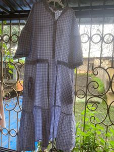 Checkered Midi Dress Large