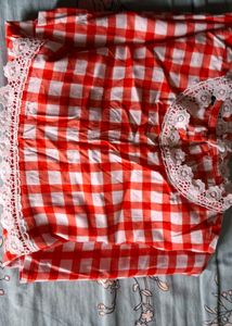 Red &amp; White Checkered Top