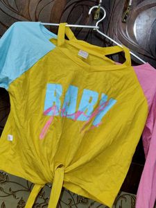 Color Block &#34;Baby&#34; Tee
